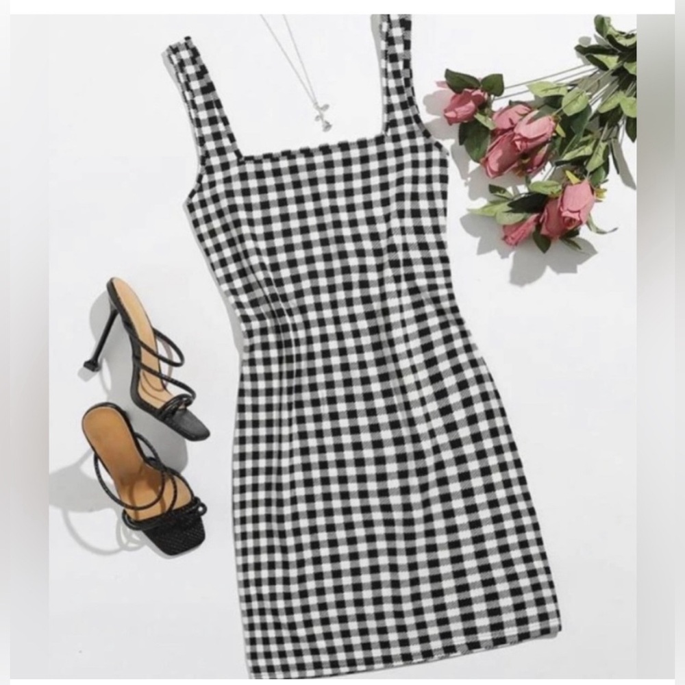 Black & White Gingham mini dress